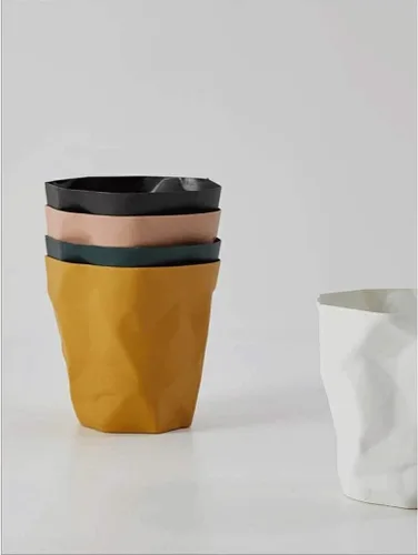 Miniatura 7 de Garbage Cans Garbage Cans, Wrinkle Plastic Trash Can,No Cover Barrel Shape Indoor Recycling Bins,3.1 Gallon Capacity Multiple Colour Basket
