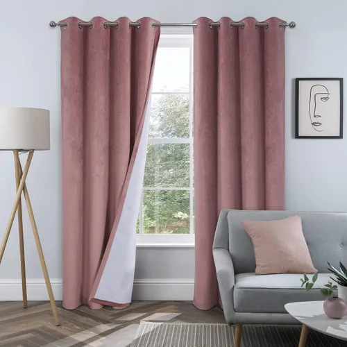 Miniatura 10 de always4u Juego de 2 cortinas de terciopelo suave blanco 100% opacas, térmicas, ahorro de energía, cortinas de terciopelo para sala de estar