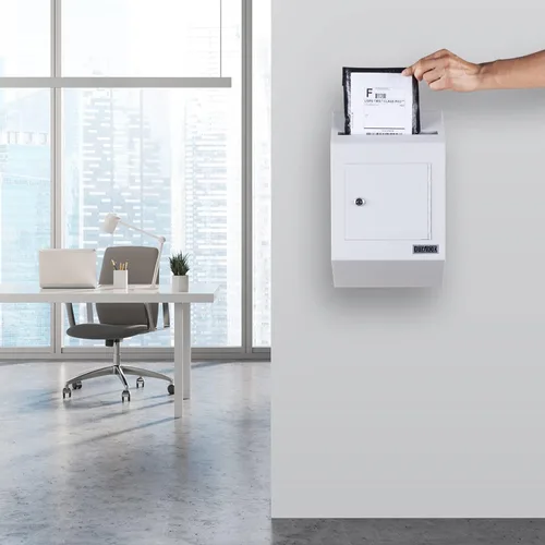 Miniatura 8 de Durabox Caja Fuerte de Depósito con Buzón de 10 x 4 x 16 pulgadas, Acero Resistente con Perfil Delgado, Buzón de Pared con Amplia Ranura de Depósito