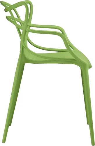 Miniatura 3 de Modway Enredado moderno moldeado plástico dos sillas de comedor en verde