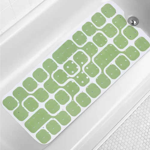 Miniatura 19 de Tapete de baño turquesa antideslizante de 40 x 16 pulgadas, extra largo, antideslizante, para bañera, tapete moderno de arte abstracto, tapete