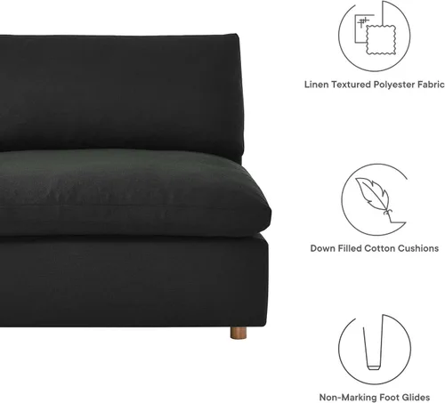 Miniatura 14 de Modway Commix Sofá seccional tapizado de 7 piezas con relleno de plumón