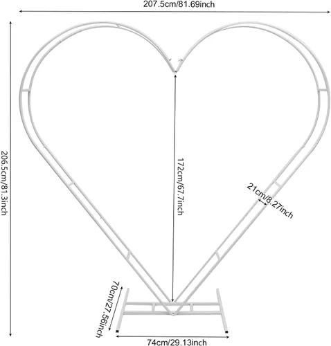 Miniatura 6 de Arco de boda moderno en forma de corazón de metal para arco de boda con marco de globo, marco de globos, estante de exhibición de bodas, eventos