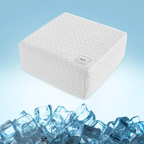Miniatura 9 de HARBOREST Almohada Cubo Refrescante - Almohada para Dormir de Lado para Dolor de Cuello y Hombro, Almohada de Espuma Viscoelástica Cubo Pro con Azul