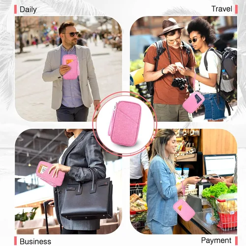 Miniatura 5 de Passport Holder Family, Women Rfid Blocking Passport Wallet, Travel Document Organizer Premium Wallets Passport Holders Bag