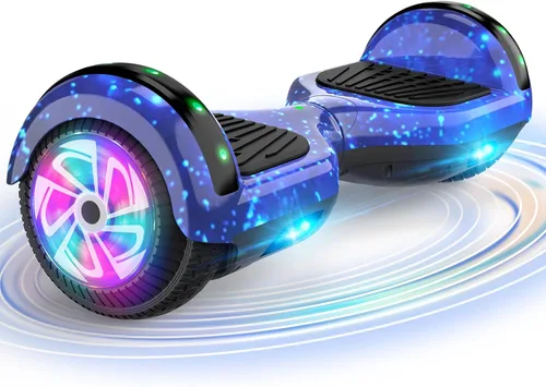 Miniatura 12 de CBD Scooter with Corlorful LED Lights,6.5" Wheels, Dual 300W Motor Scooter for Kids Girls Boys Adults, All Ages A02-Blanco