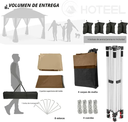 Miniatura 9 de COBIZI 12x12 Tienda instantánea de campaña para exteriores con toldo a la venta - Toldo de metal impermeable para exteriores mejorado - Tienda Café