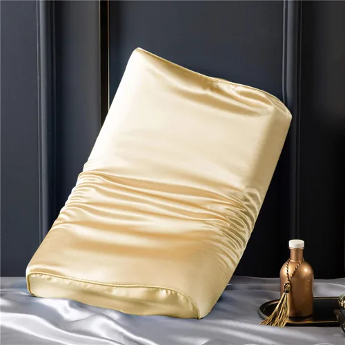 Miniatura 17 de Funda de almohada de seda para almohada de cuello de espuma viscoelástica, funda de almohada de seda de morera pura para almohada cervical de Beige