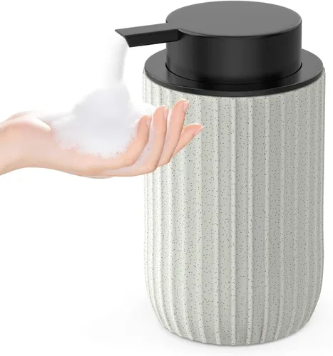 Dispensador de jabón de manos de espuma de cerámica, dispensadores de jabón de baño de 12 onzas, dispensador de loción para cocina, dispensador de