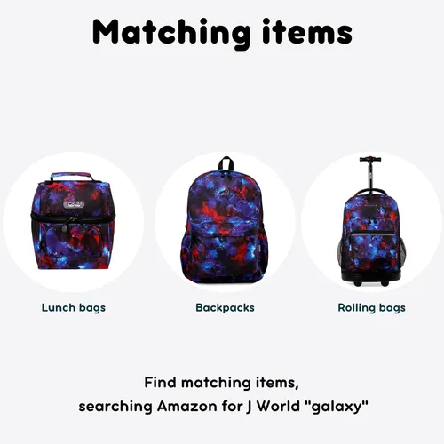 Miniatura 8 de J World Corey Lonchera para niños. Lonchera aislada para niños y niñas, Galaxy Galaxia