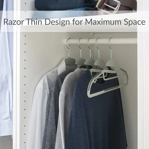Miniatura 3 de Simplify Paquete de 8 ganchos definitivos Protector de collar en forma de S Ultrafino Antideslizante Barra de accesorios Cinturones Gris