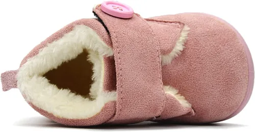 Miniatura 6 de OAISNIT Botas de nieve para bebé y niña, botines de invierno cálidos, antideslizantes, ligeros, de felpa para exteriores, para primeros caminantes