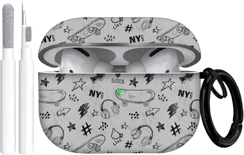 Miniatura 10 de Gedicht Funda para Airpods Pro con cordón, bonitos zapatos deportivos de dibujos animados, funda protectora de TPU suave resistente para Apple