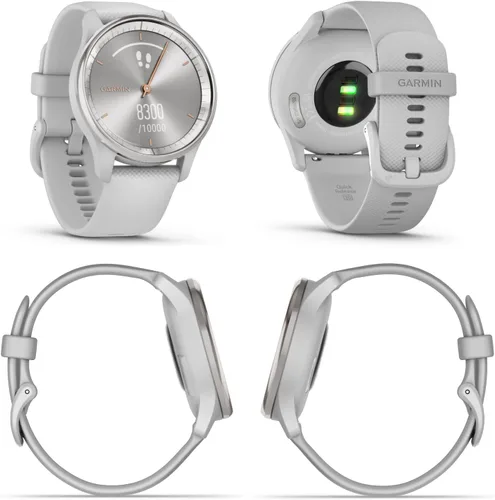 Miniatura 2 de Garmin vivomove Trend - Reloj inteligente híbrido para mujer, 1.575 in, bisel de acero inoxidable plateado con caja gris niebla con paquete