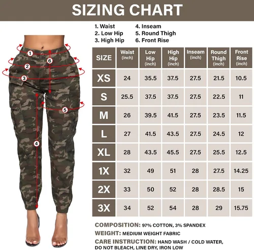 Miniatura 6 de Pantalones deportivos de cintura alta para mujer, pantalones deportivos casuales con cintura elástica tipo cargo con 6 bolsillos