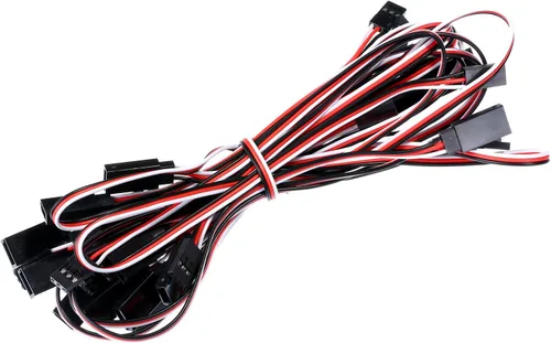 Miniatura 6 de Tecunite 20 cables de extensión servo de 3 pines, cable de extensión de servo RC hembra a macho, conectores de cable para tablero de control