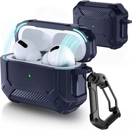 Miniatura 12 de Lerobo Funda para AirPods Pro 2 con Kit de Limpieza, Funda Protectora Rígida Compatible con Apple AirPods Pro de 2ª/1ª Generación con Llavero, Verde