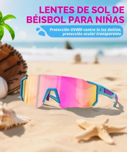 Miniatura 3 de Gafas de sol para niños jóvenes béisbol sóftbol gafas de sol para niñas niños de 4-14 años protección UV deportes niños paquete de 3