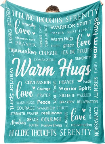 Miniatura 9 de Afterprints Warm Hugs Healing Blanket - Regalos contra el cáncer para mujeres y hombres, regalo de pronta recuperación para amigos y familia, manta