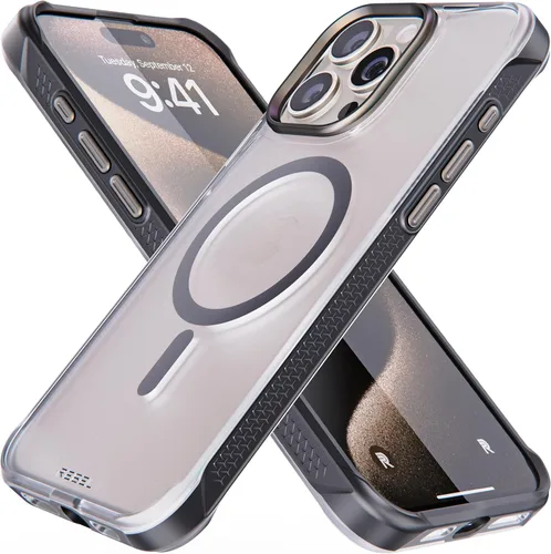 Miniatura 32 de Phone REBEL - Funda transparente para iPhone 14 Plus [Serie esmerilada Gen-4], textura mate translúcida, no se pone amarilla, protectores a prueba