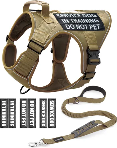 Miniatura 13 de Chaleco de perro de servicio para perros medianos, arnés de perro de servicio en entrenamiento con parches, chaleco ajustable para perros