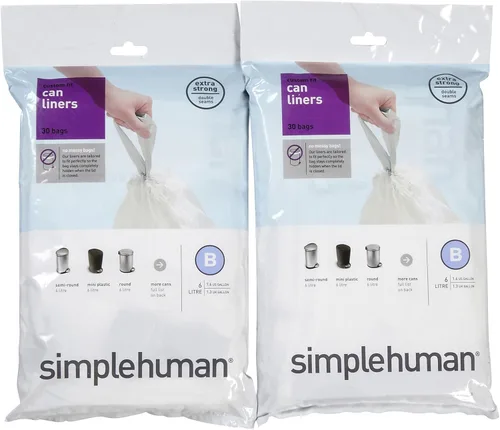 Miniatura 28 de simplehuman Forro para bote de basura de ajuste personalizado, 45 litros/12 galones, 20 unidades (paquete de 2)