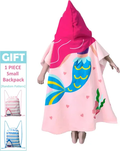 Miniatura 2 de growell Toallas de playa con capucha para niños – Toalla de baño para niños pequeños, niñas y niños, cubiertas de natación para edades de 4 a 10