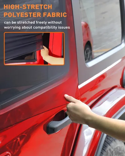 Miniatura 4 de Savadicar Parasoles para ventana trasera, parasol de malla transpirable para ventana lateral, media cubierta, compatible con Jeep Wrangler JK JL