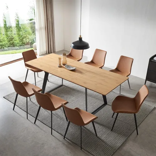 Miniatura 20 de ZckyCine Mesa de Comedor Moderna de Mediados de Siglo y Sillas para 4 Rectangular de Madera Expandible que Ahorra Espacio Multifuncional Marrón