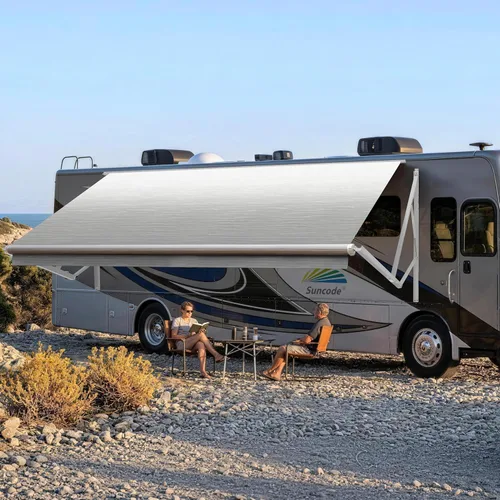 Suncode Toldo para autocaravana para caravana y cámper, toldo eléctrico para cámper, kit completo de toldo eléctrico para cámper, marco blanco y