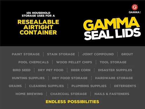 Miniatura 5 de Gamma2 Tapa de sello gamma para cubos utilitarios – Se adapta a cubos de 3.5, 5, 6 y 7 galones, amarillo, fabricado en Estados Unidos
