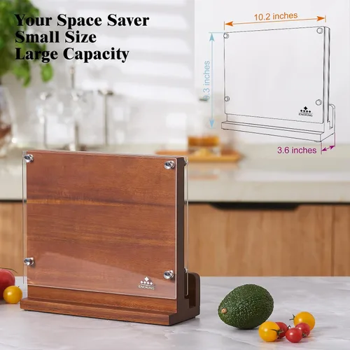 Miniatura 5 de ENOKING Bloque magnético para cuchillos con escudo acrílico, soporte para cuchillos de cocina de doble cara sin cuchillos, organizador universal