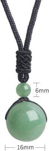 Miniatura 43 de iSTONE Collar unisex con dije de cuentas redondas auténticas, cadena de cuerda negra de 24 pulgadas para hombres y mujeres