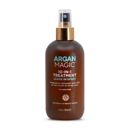 Miniatura 6 de Argan Magic Tratamiento capilar 10 en 1 y estilizador multiusos sin enjuague en aerosol para todo tipo de cabello, fabricado en Estados Unidos, sin