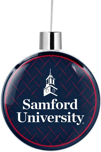 Samford University - Adorno redondo y plano para árbol de Navidad, decoración para fiesta de árbol, hogar, vacaciones (Samford University 8)
