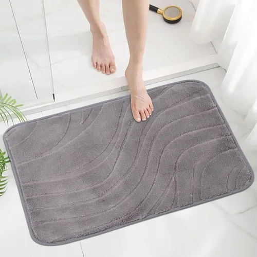 Miniatura 8 de Tapetes de baño de 30 x 20 pulgadas, antideslizantes, absorbentes, de secado rápido, lavables a máquina, con respaldo de goma, alfombra suave