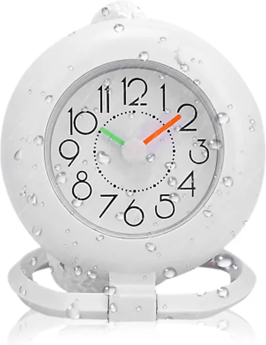 Reloj de ducha digital de baño, temporizador impermeable para baño, temporizador colgante para cocina, hogar, pared y decoración de mesa (blanco)