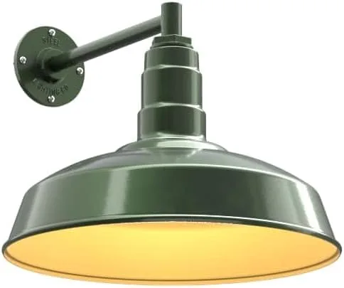Miniatura 64 de Steel Lighting Co. Gardena - Luz de granero Montaje en pared al aire libre Cúpula de 16 pulgadas Cuello de cisne de 16 pulgadas Luz