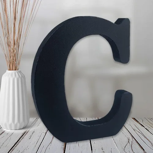 Miniatura 9 de AOCEAN Letras de madera de 6 pulgadas en negro, letra de madera sin terminar para letras decorativas de pared, letras en relieve, letrero de corte B