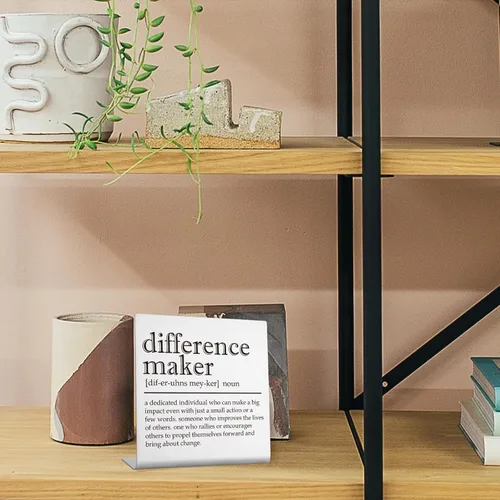 Miniatura 8 de Difference Maker - Letrero de decoración de oficina para mujer, regalos de agradecimiento para profesores, mentores, líderes, entrenadores, jefes