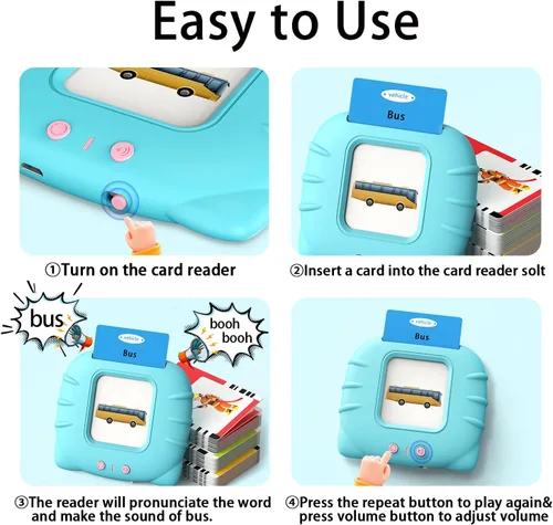 Miniatura 2 de Kidzdo - Juguetes de terapia del habla de bolsillo para niños pequeños - 254 palabras visuales parlantes con música, juguetes Montessori, juguetes