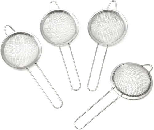 Miniatura 3 de Honbay 4 coladores de té pequeños de 3.15 pulgadas, mini colador de cóctel de acero inoxidable, colador de malla fina, colador de barra, herramienta