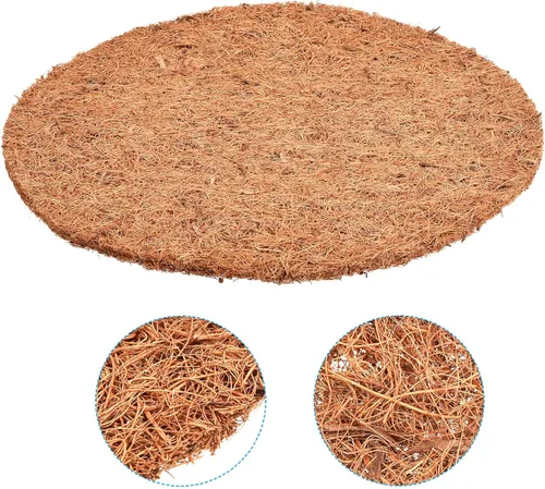 Miniatura 4 de PATIKIL Tapete de fibra de coco de 12 pulgadas, paquete de 5 protectores gruesos y redondos de fibra de coco para plantas en macetas de interiores