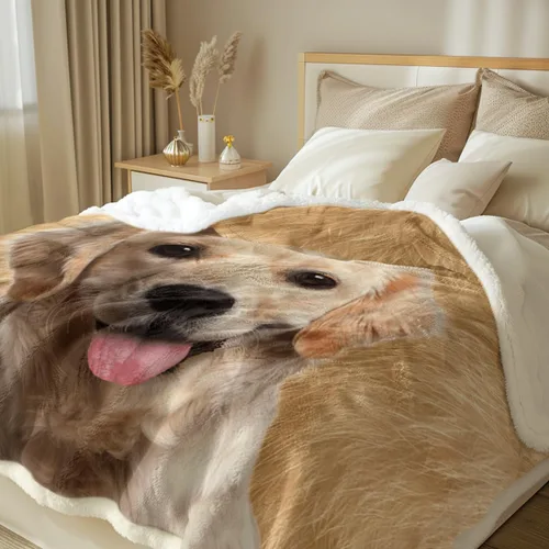 Miniatura 161 de Autumn Teddy Dog Patchwork Sherpa Blanket Fall Cozy Throw Blanket Cute Puppy Quilt Style Warm Soft Blanket for Couch Sofa Bedroom Decor 50x60 Inches