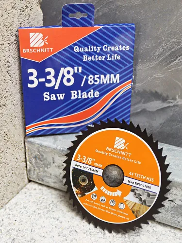 Miniatura 6 de Hoja de Sierra Circular HSS de 3 3/8 pulgadas - BRSCHNITT 44T Orificio de 3/5"-3/8" Discos de Corte para Cortar Madera, Cobre, Aluminio, Plástico