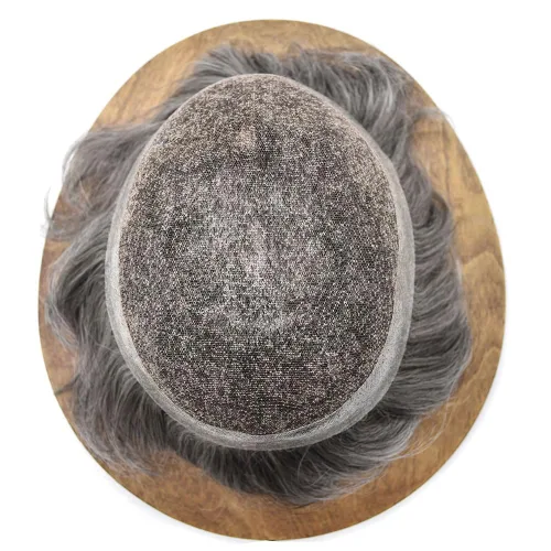 Miniatura 4 de Toupee para hombres postizo suizo encaje para hombre sistema de pelo tupé para hombres francés encaje postizo para hombre reemplazo de pelo 7x9