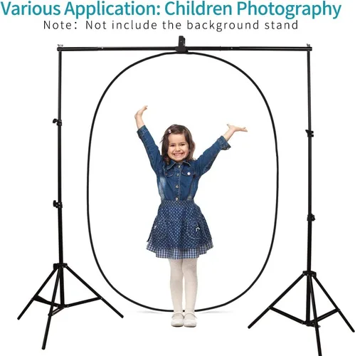 Miniatura 6 de 4.92X3.28 pies (1.5mX1m) 2 en 1 Reflector plegable de muselina de poliéster negro y blanco, fondo de fotografía portátil, reversible, con bolsa