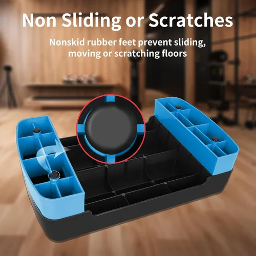 Miniatura 9 de Entrenador de plataforma aeróbica de entrenamiento de ejercicio, escalón aeróbico de 18 pulgadas con elevadores de altura ajustable de 4 a 6 pulgadas