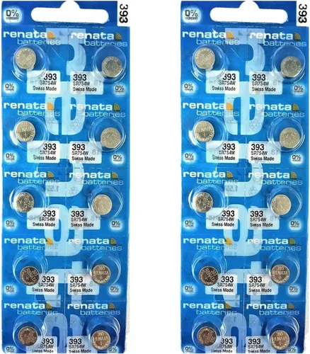 Miniatura 10 de Renata 393 SR754W Baterías – 1.55 V Óxido de Plata 393 Batería de reloj (2 unidades)
