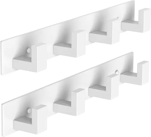 Miniatura 15 de PMMASTO Perchero montado en la pared, 3 ganchos de pared en forma de T para colgar, riel de ganchos para abrigos de acero inoxidable resistente